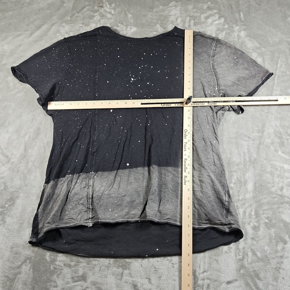 John Varvatos Shirt Mens Medium Black Paint Splatter Distressed Punk Tee Grunge - Picture 3 of 8